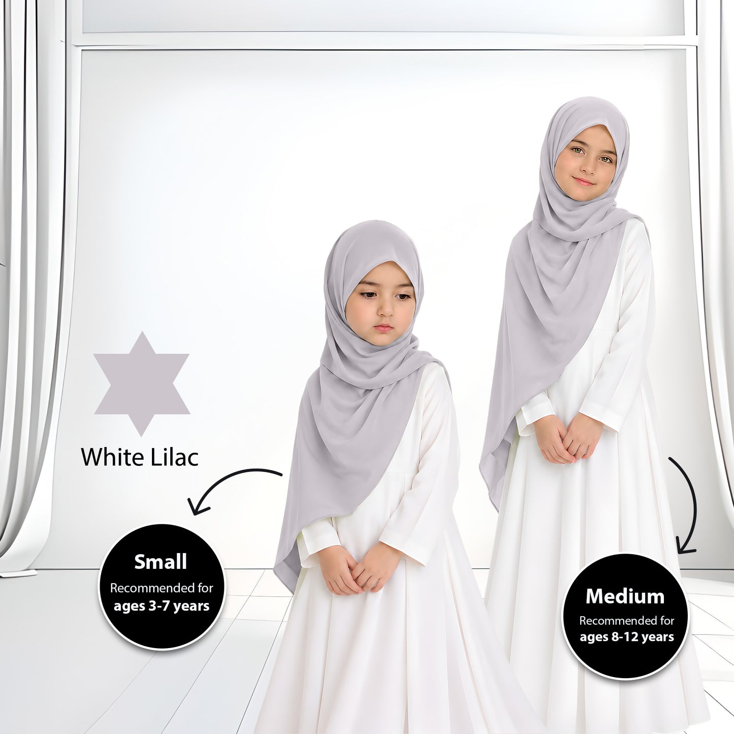 Kids Heavy Chiffon Budak Shawl - 