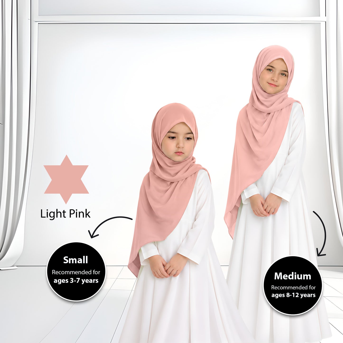 Kids Heavy Chiffon Budak Shawl - No62 Soft Yellow
