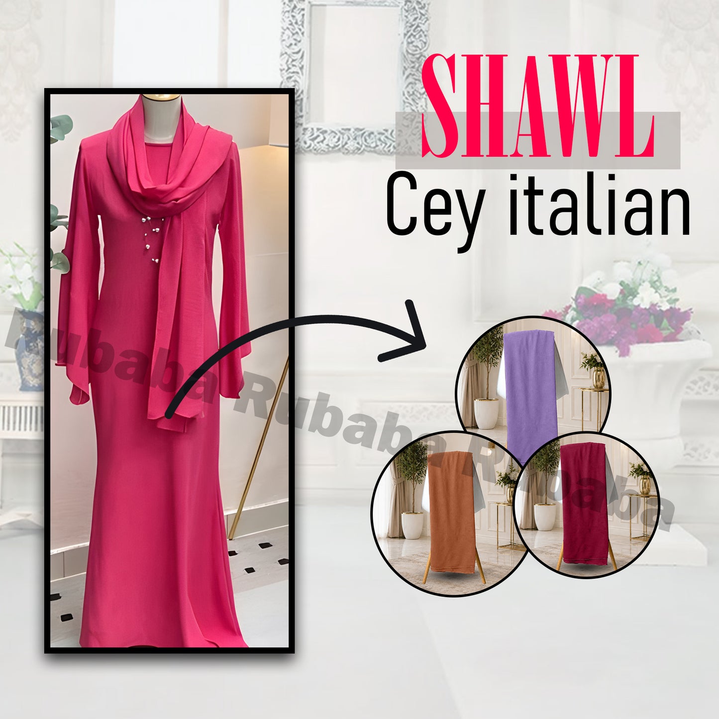 Italian Chiffon Shawl 1.8 Meter – Soft Premium Hijab Shawl for Women