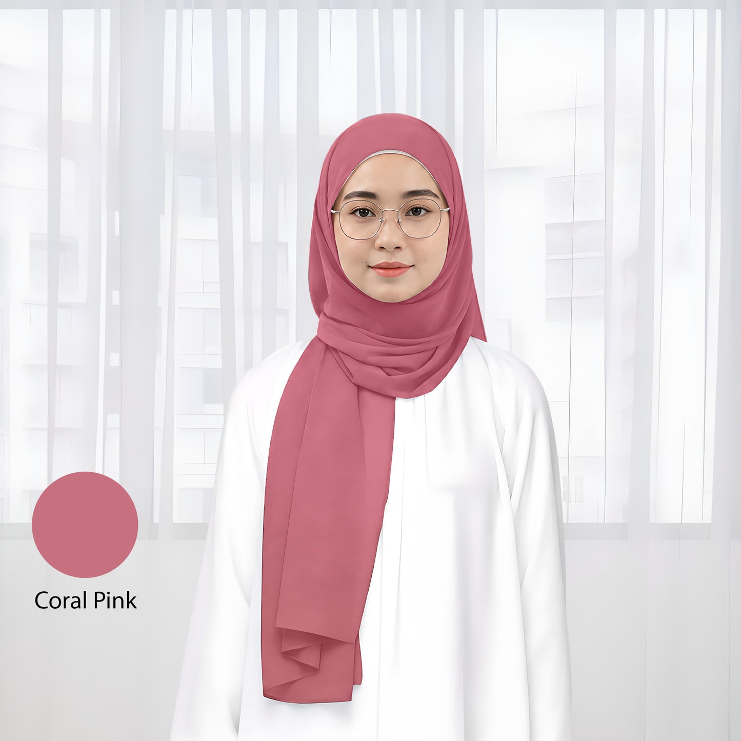 Premium Heavy Chiffon Plain Shawl 2 Meter No8 Black