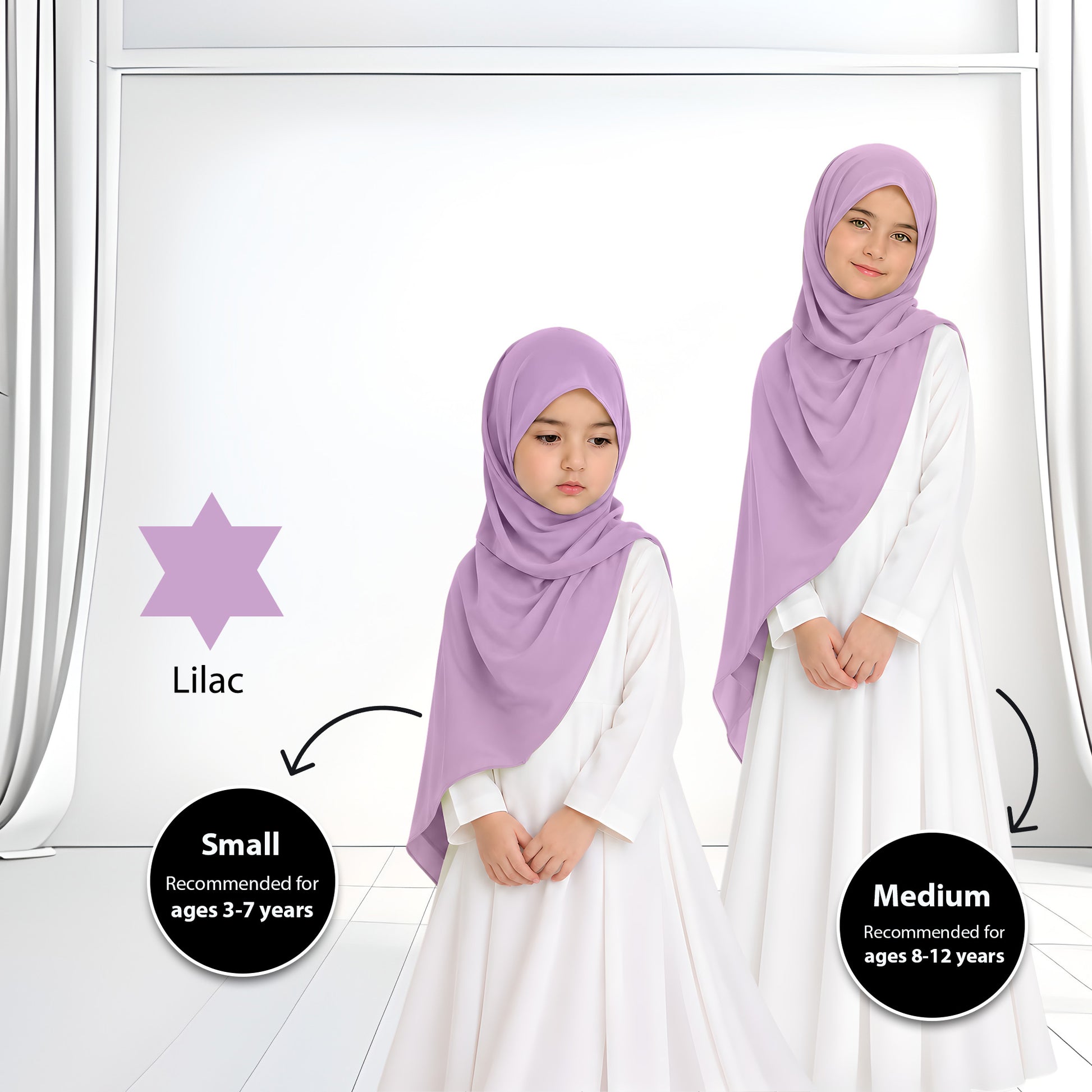 Kids Heavy Chiffon Budak Shawl - No64 Grey Green