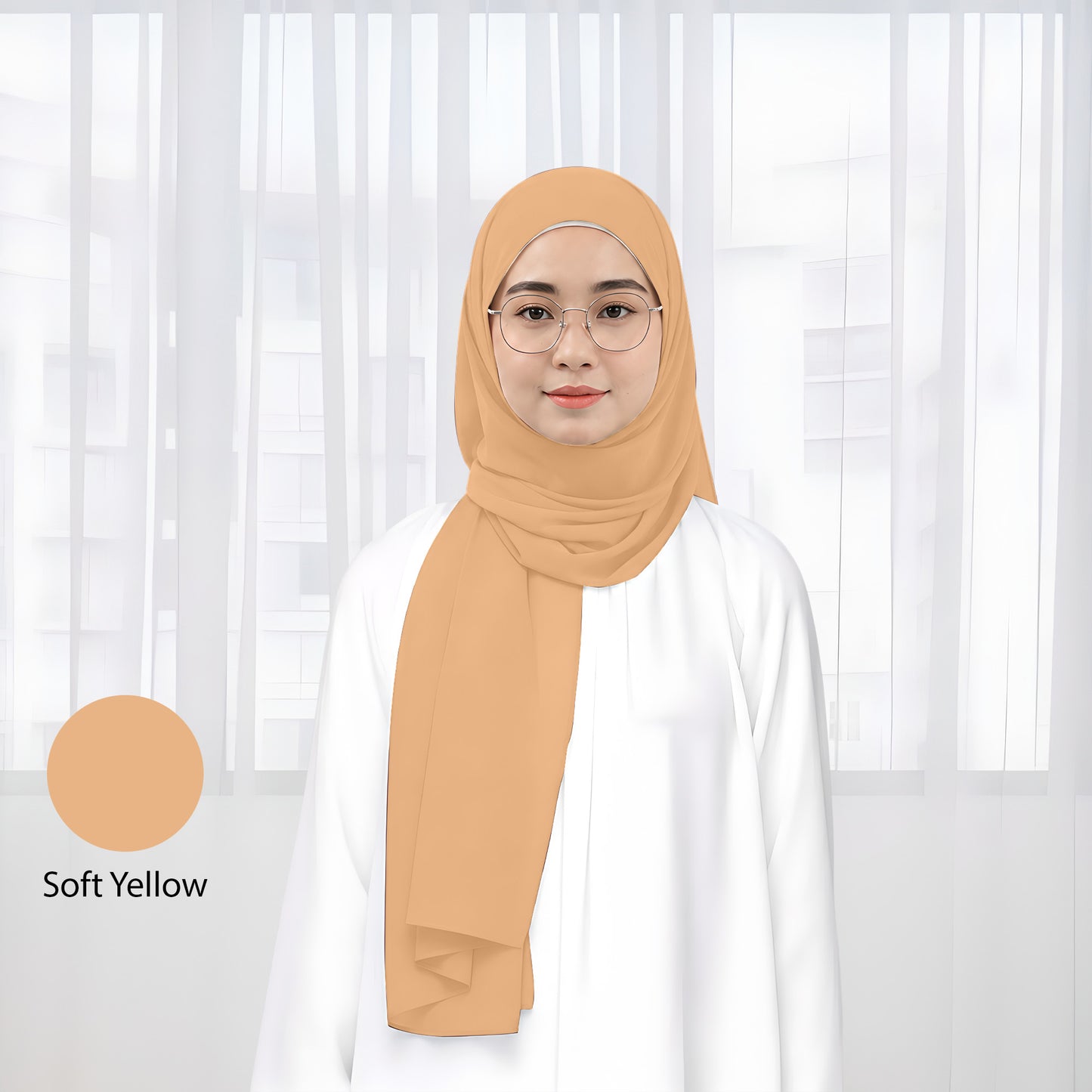 Premium Heavy Chiffon Plain Shawl 2 Meter No64 Grey Green