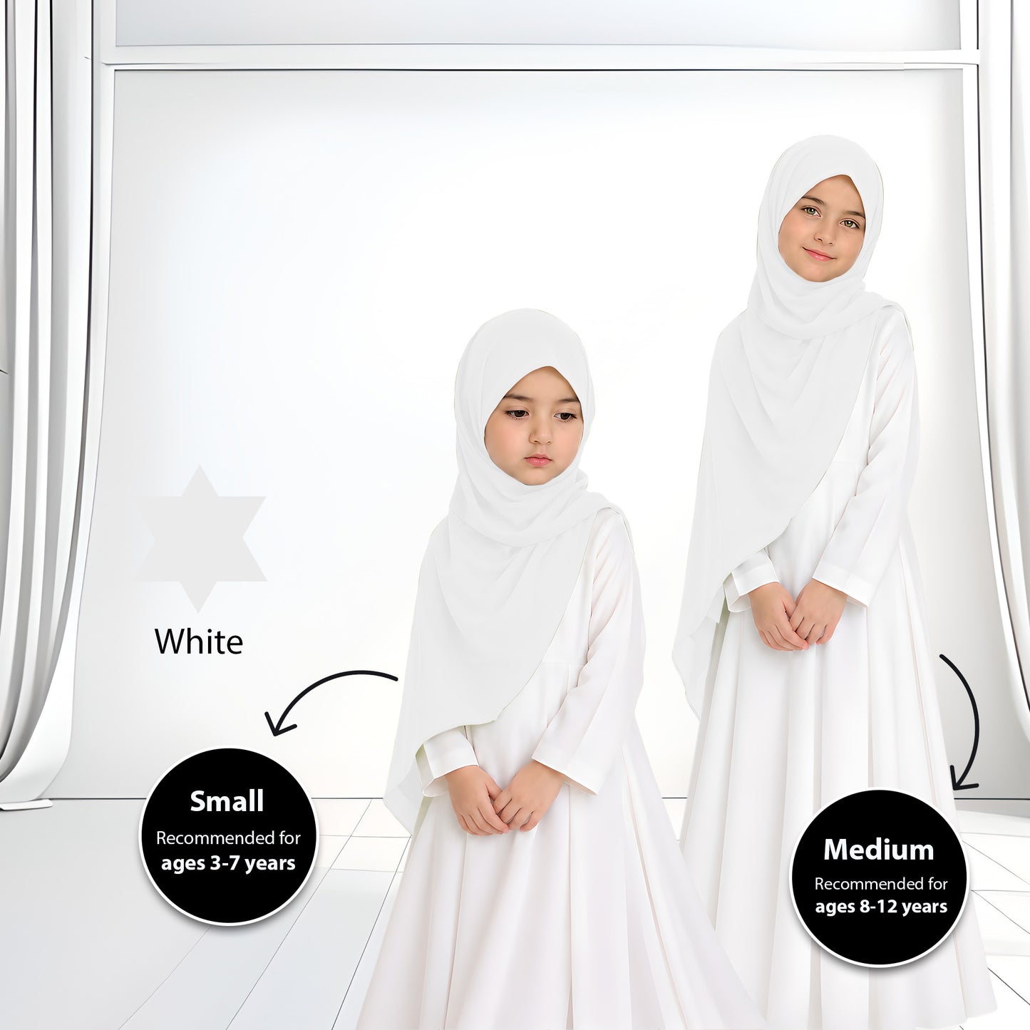 Kids Heavy Chiffon Budak Shawl - 