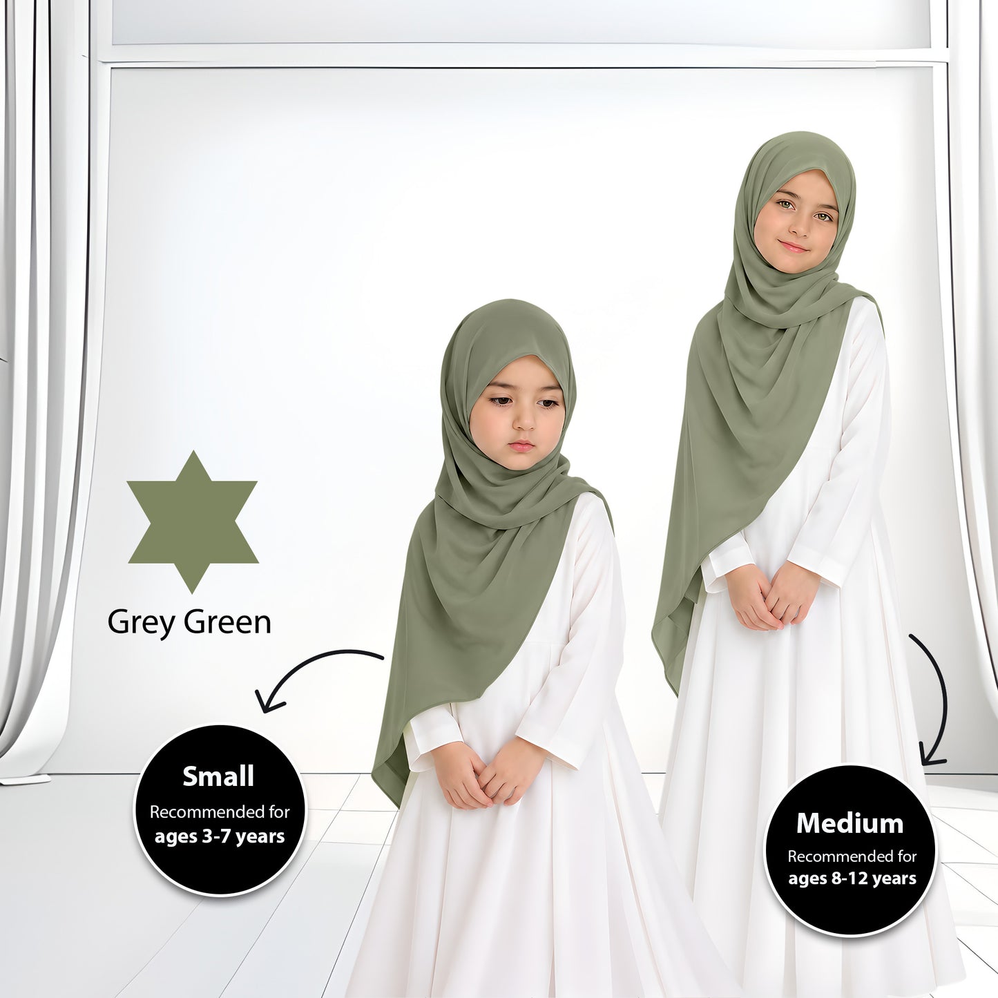 Kids Heavy Chiffon Budak Shawl - 