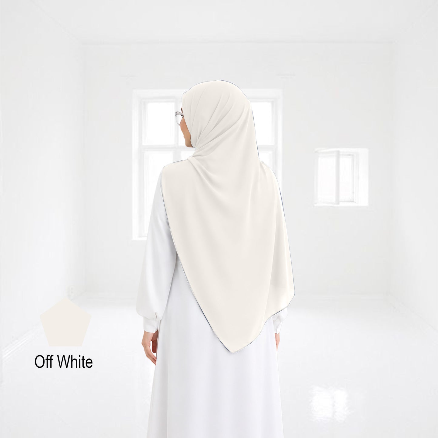 Premium Heavy Chiffon Full Curve Shawl 2 Meter - No74 Baby Blue