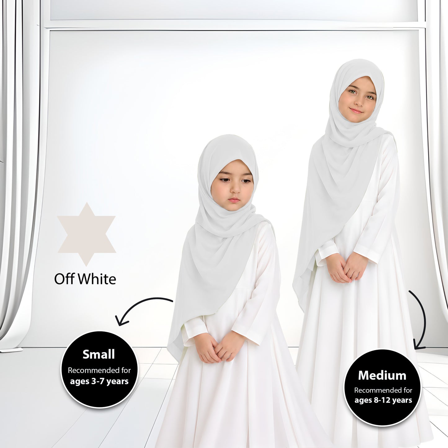 Kids Heavy Chiffon Budak Shawl - 