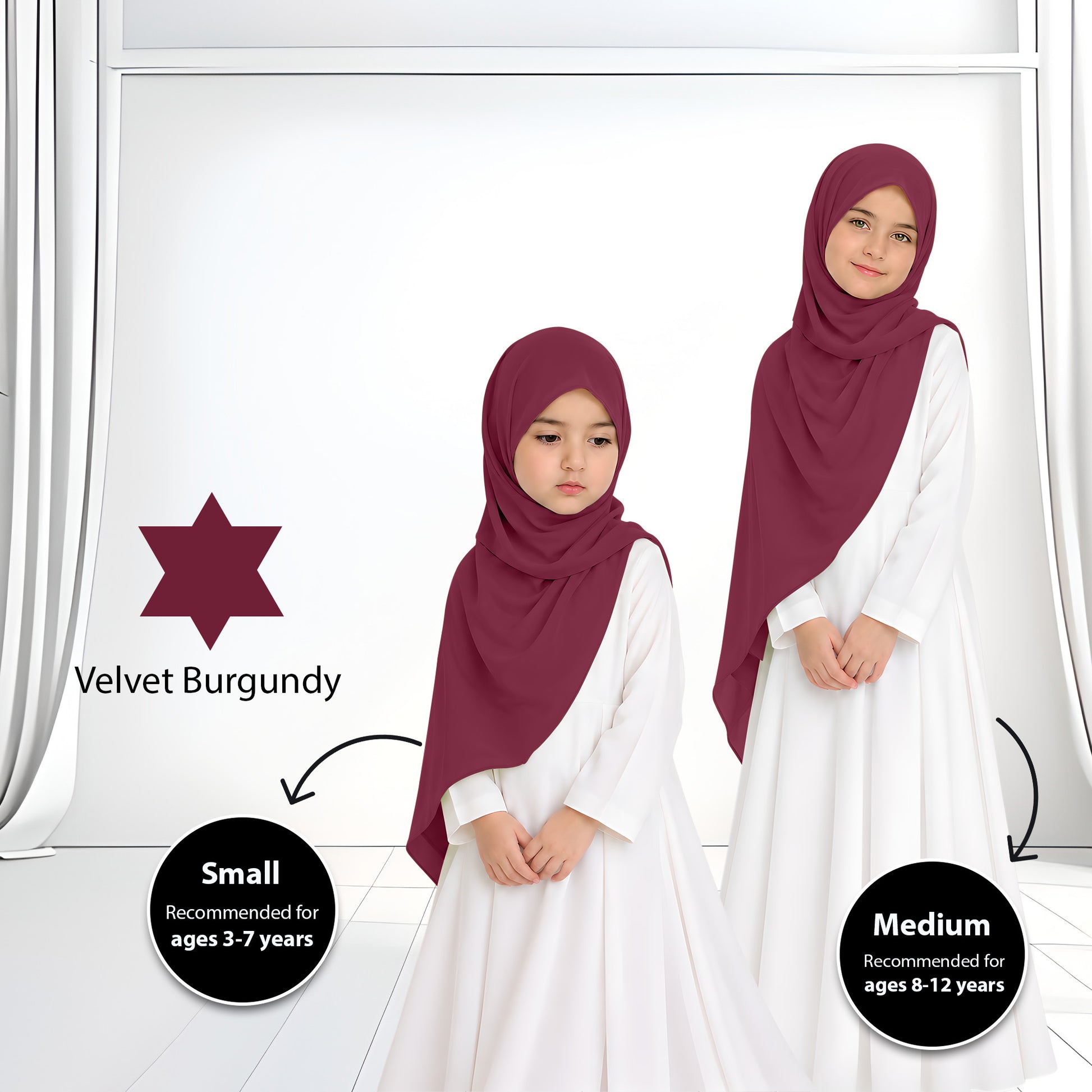 Kids Heavy Chiffon Budak Shawl - No74 Baby Blue