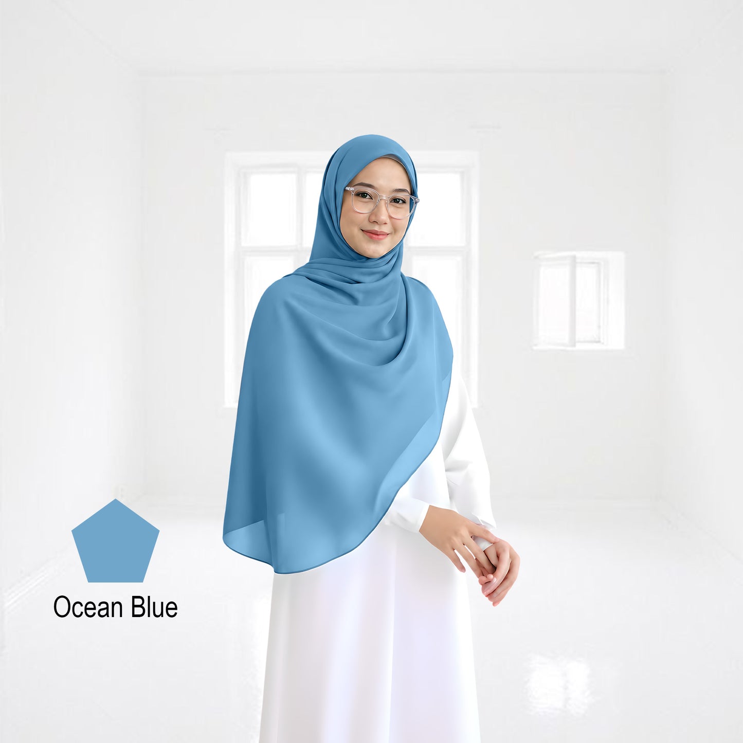 Premium Heavy Chiffon Full Curve Shawl 2 Meter - No80 Dusty Lavender