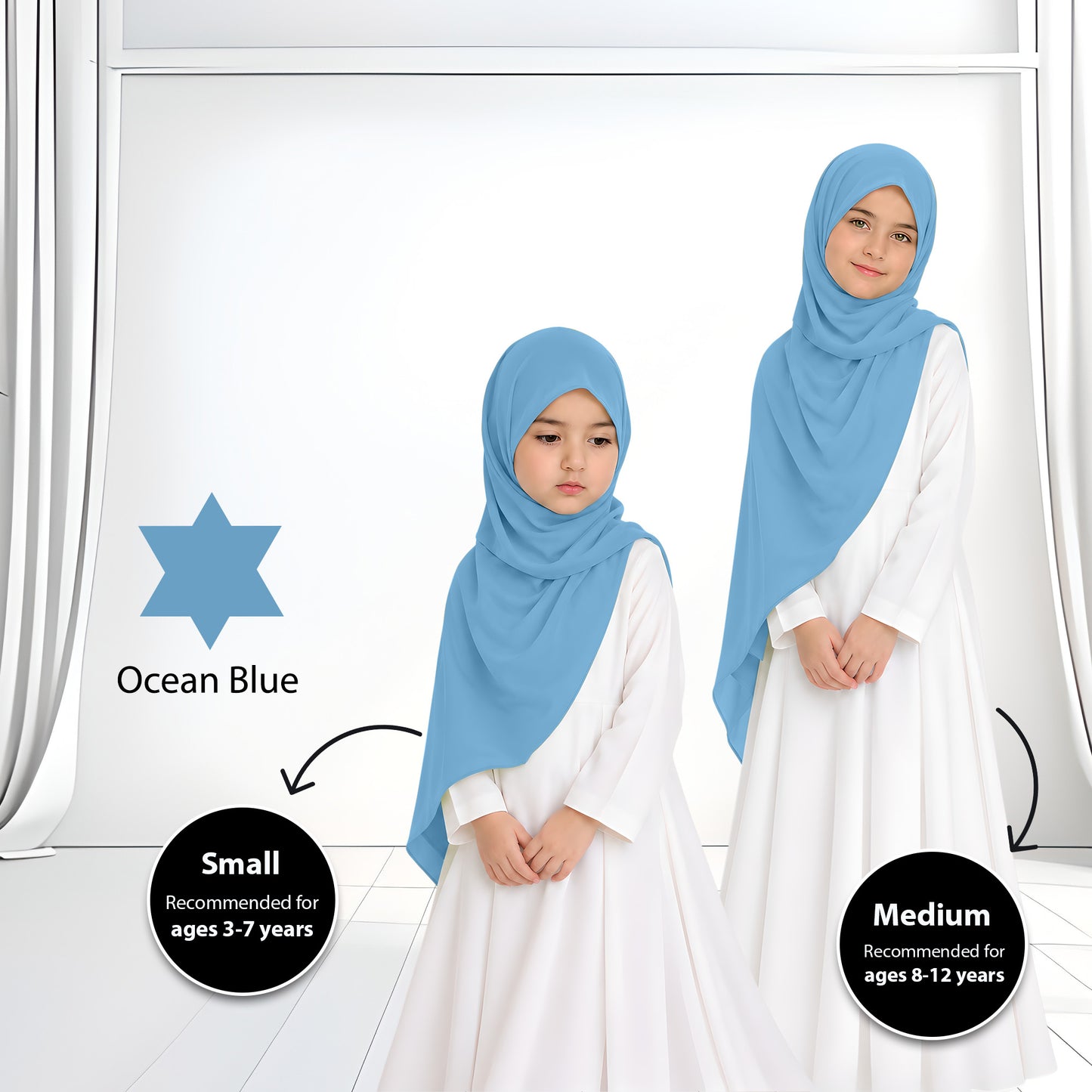 Kids Heavy Chiffon Budak Shawl - 