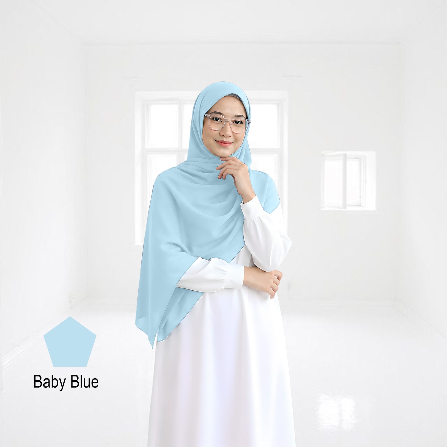 Premium Heavy Chiffon Full Curve Shawl 2 Meter - No81A Mahogany