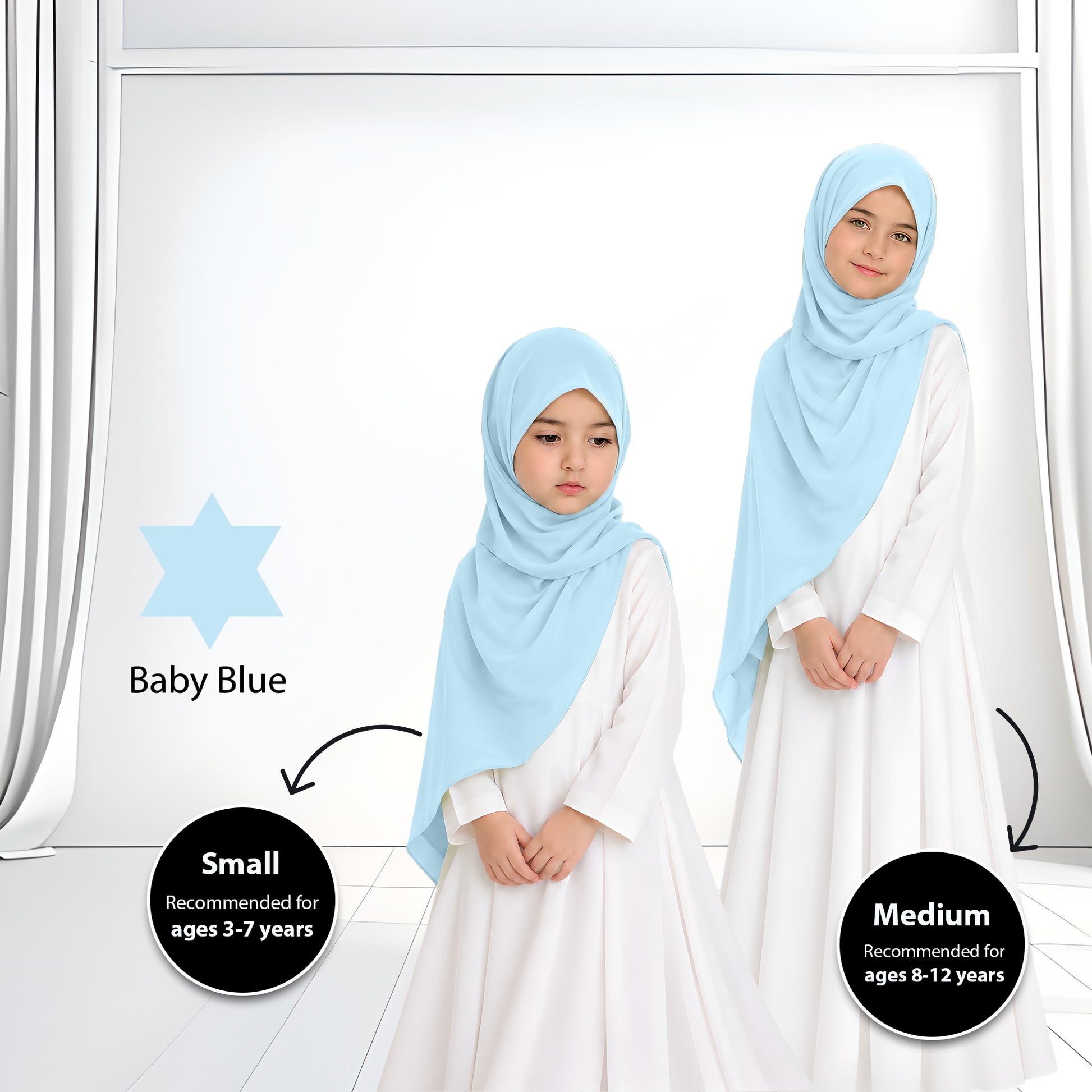 Kids Heavy Chiffon Budak Shawl - No81 Olive