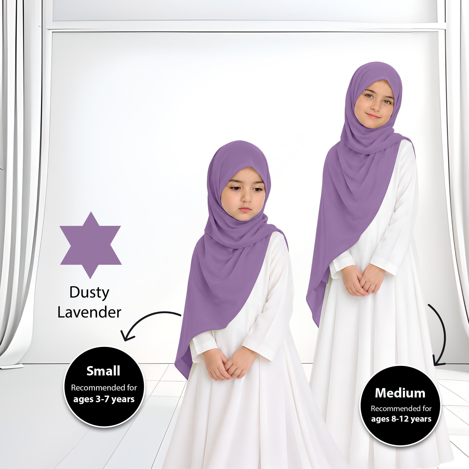 Kids Heavy Chiffon Budak Shawl - No82 Olive Green