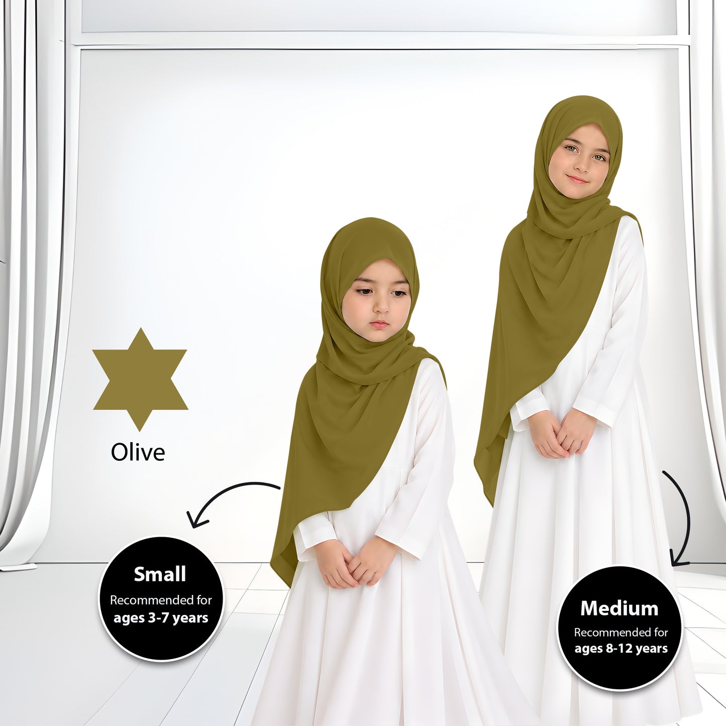 Kids Heavy Chiffon Budak Shawl - 