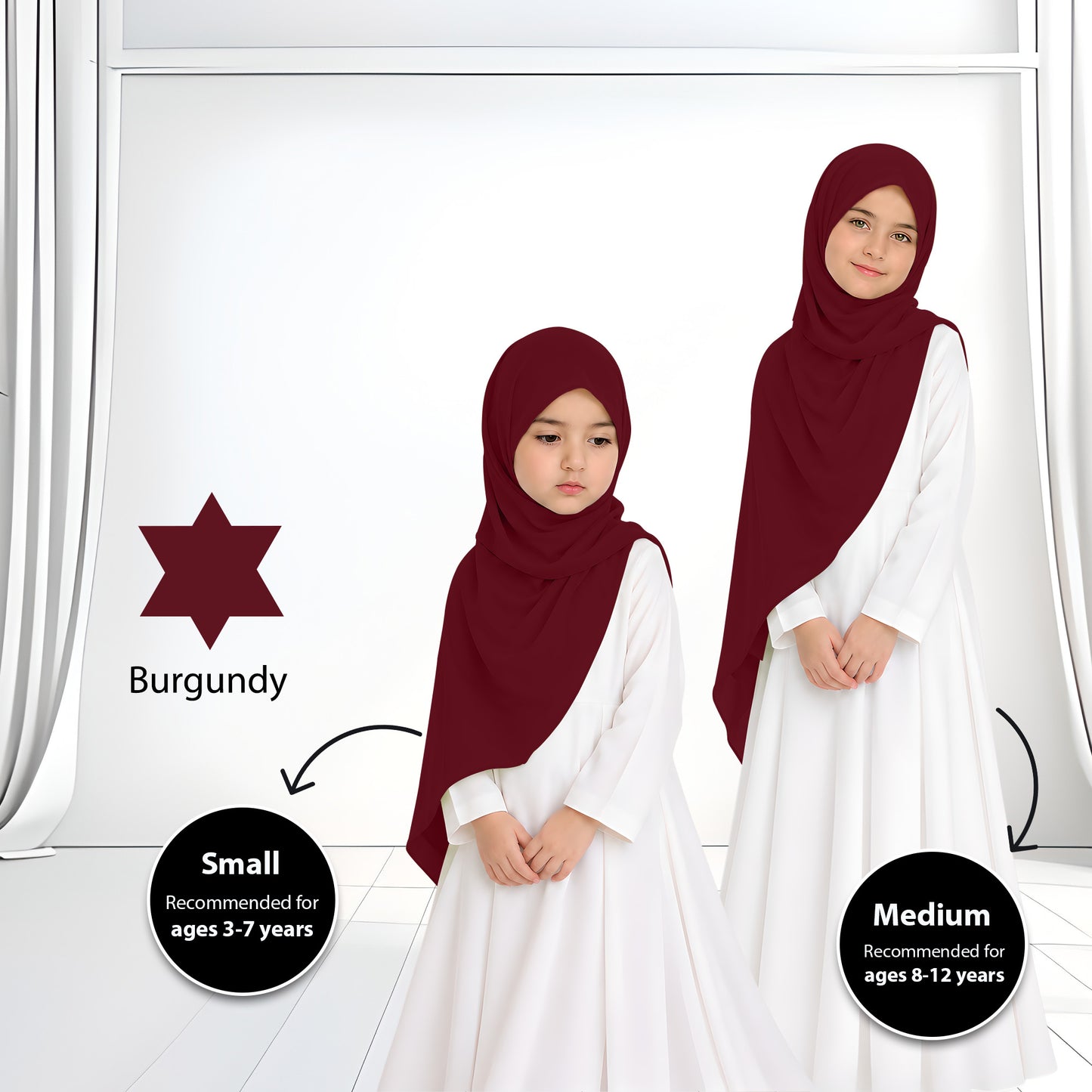 Kids Heavy Chiffon Budak Shawl - 