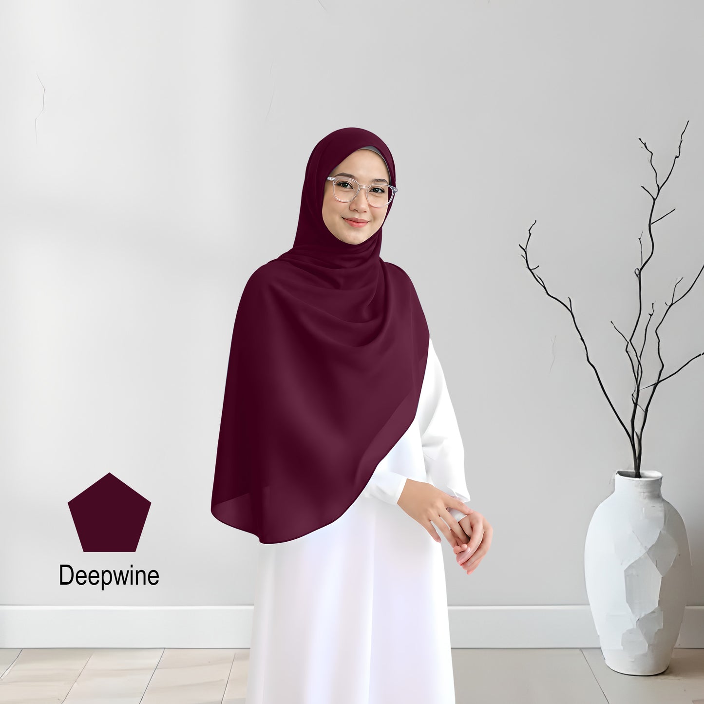 Premium Heavy Chiffon Full Curve Shawl 2 Meter - 