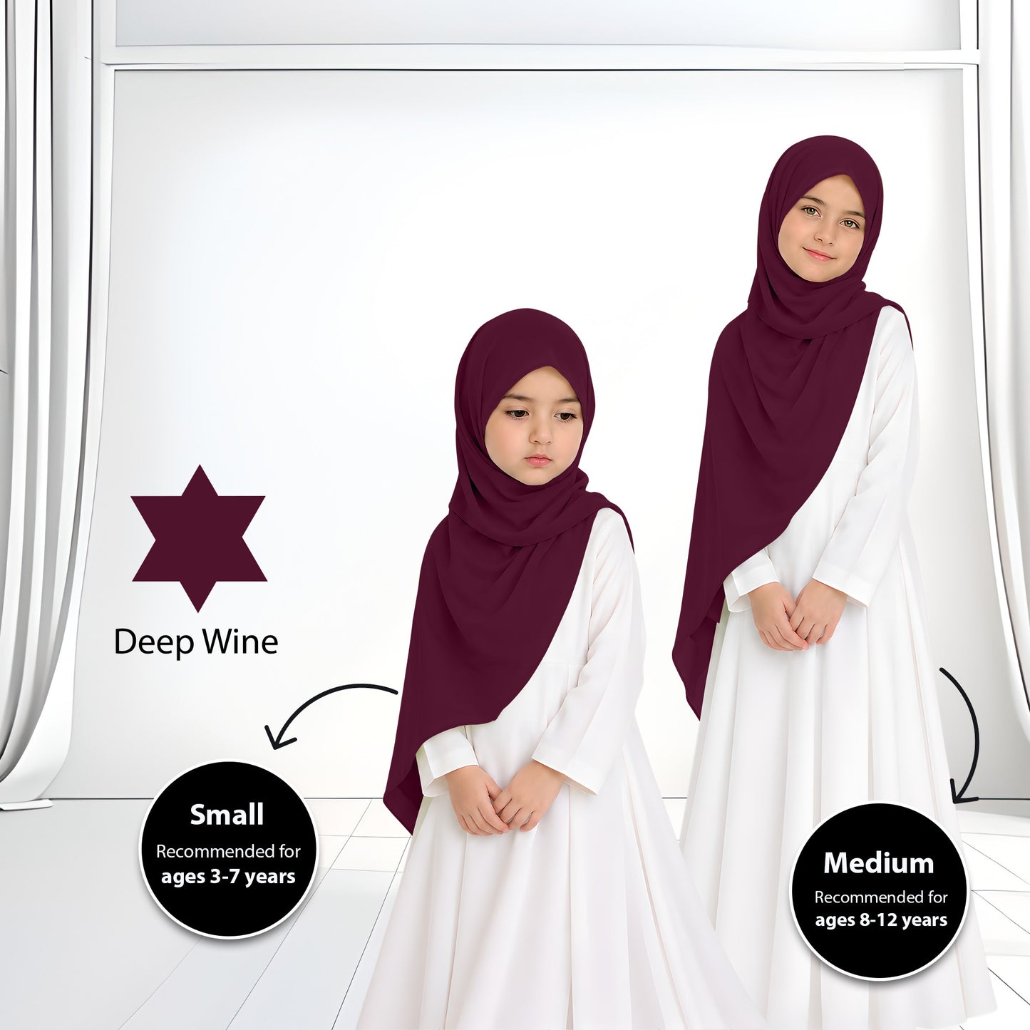 Kids Heavy Chiffon Budak Shawl - 