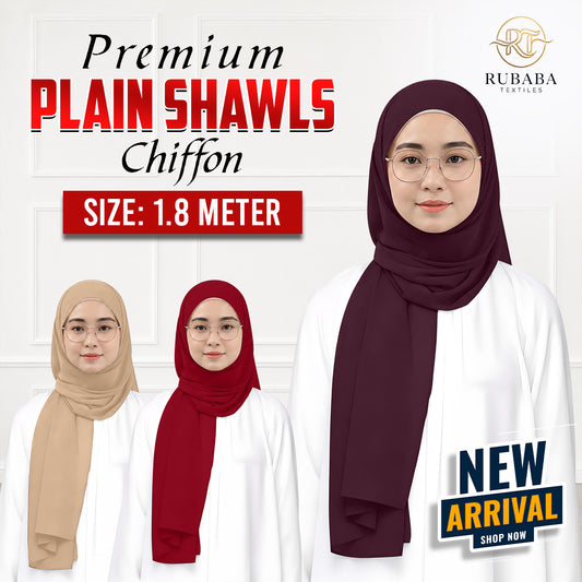 Heavy Chiffon Kicknes Plain Shawl – Premium 1.8 Meter Soft & Elegant Scarf