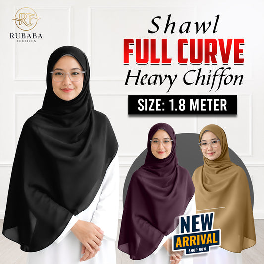 Premium Heavy Chiffon Full Curve Shawl – 1.8 Meter | Rubaba Textiles