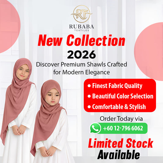Heavy Chiffon Plain Budak Shawl (Small) – Lightweight Kids Shawl - No1 Candy Pink